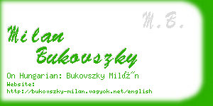 milan bukovszky business card